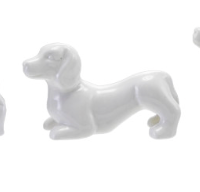 Stoneware White Dogs