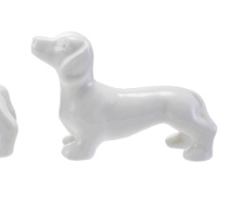 Stoneware White Dogs
