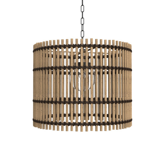 Sherman Outdoor Chandelier - Medium - Natural And Black