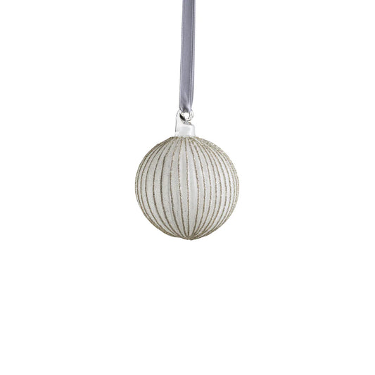 Shimmering Silver Glass Ornament - Small