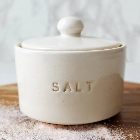 White Ceramic Salt Cellar