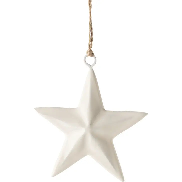 White Enamel Star Ornament