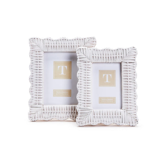 White Wicker Weave Photo Frame