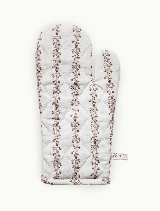 Begonia Stripe Floral Oven Mitt Set