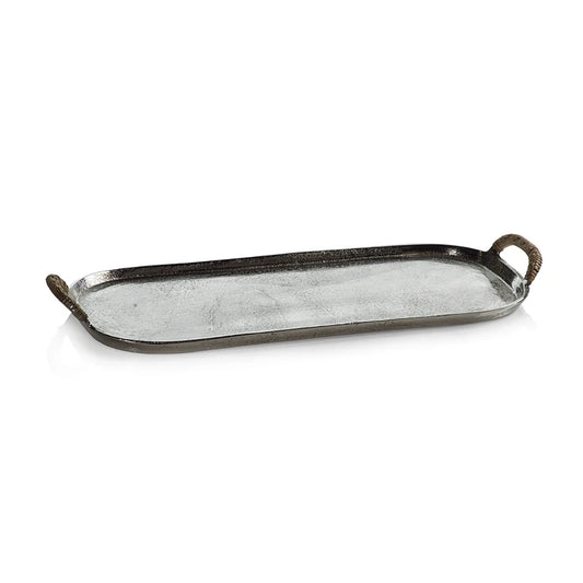 Maura Alloy Tray With Cane Handle
