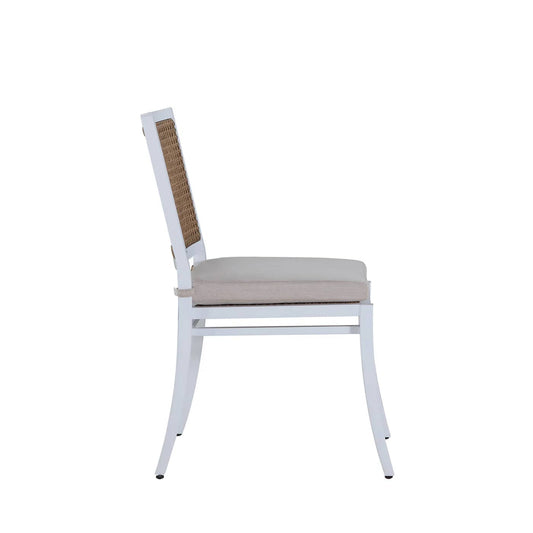 Bermuda Aluminum and Cane Stacking Side Chair