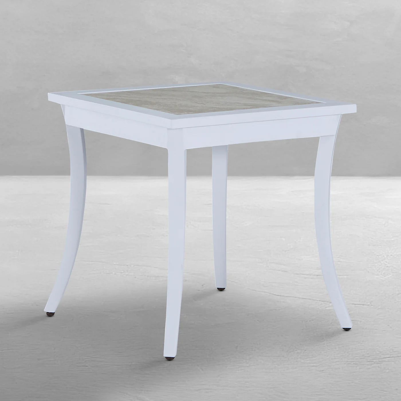 Bermuda Aluminum with Porcelain Top Square End Table
