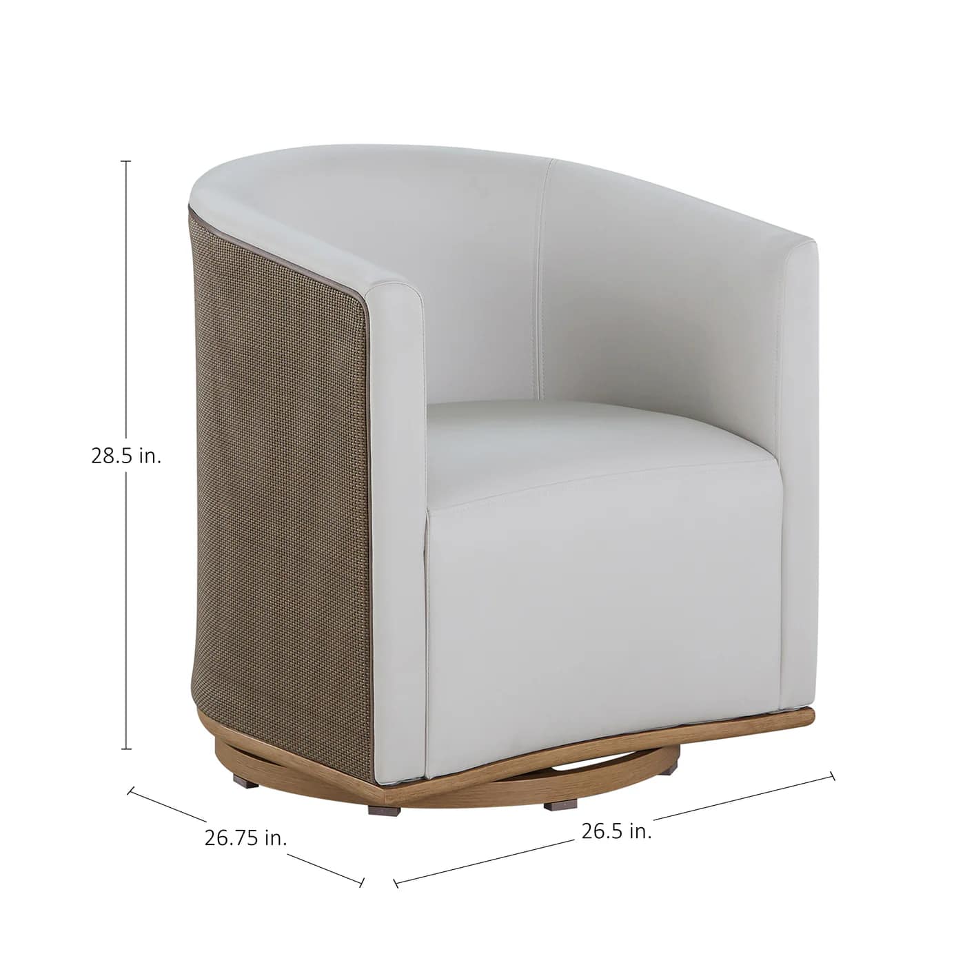 Tahoe Natural Weave Marine Grade Vinyl Swivel Arm Chair