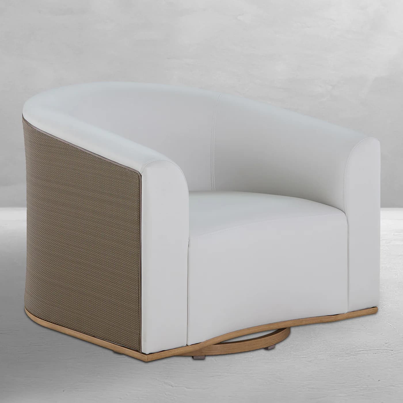 Tahoe Natural Weave Marine Grade Vinyl Swivel Lounge Chair