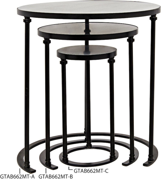 Black Marble Side Table, Medium