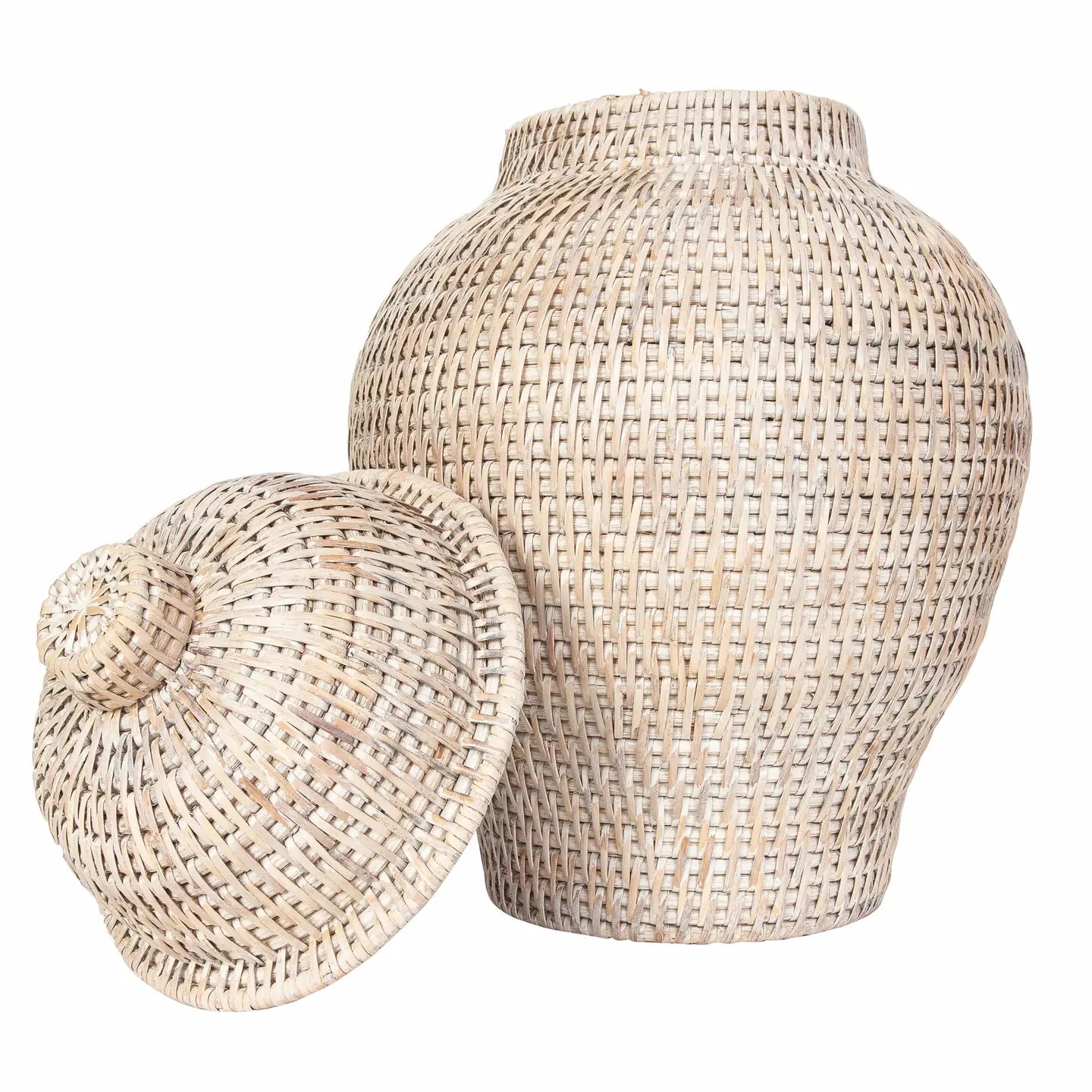 Rattan  Ginger Jar