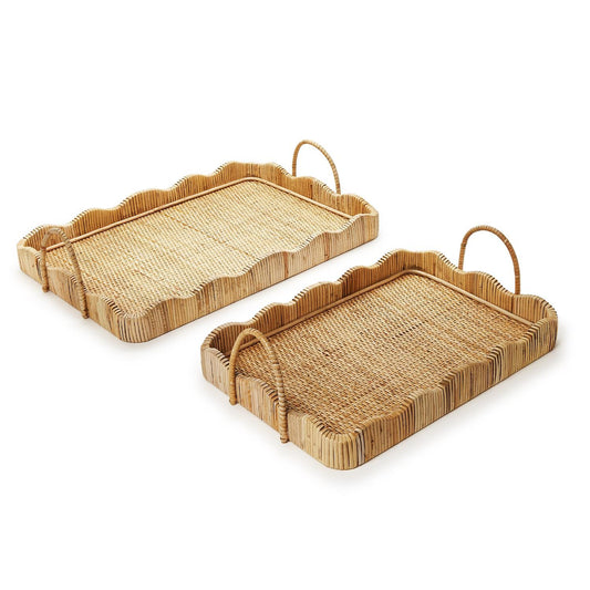Scalloped Edge Trays With Handles