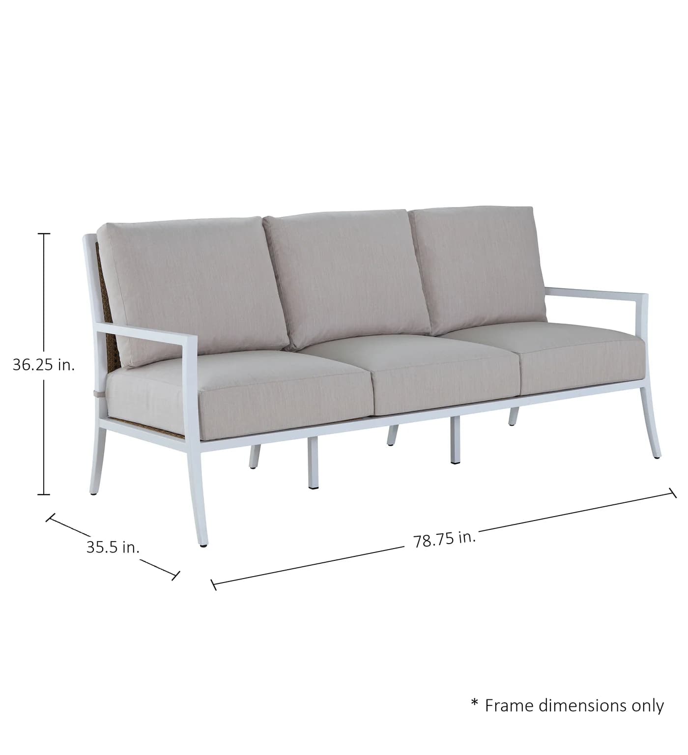 Bermuda Aluminum and Cane Sofa