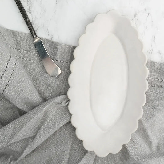White Ceramic Scallop Tray