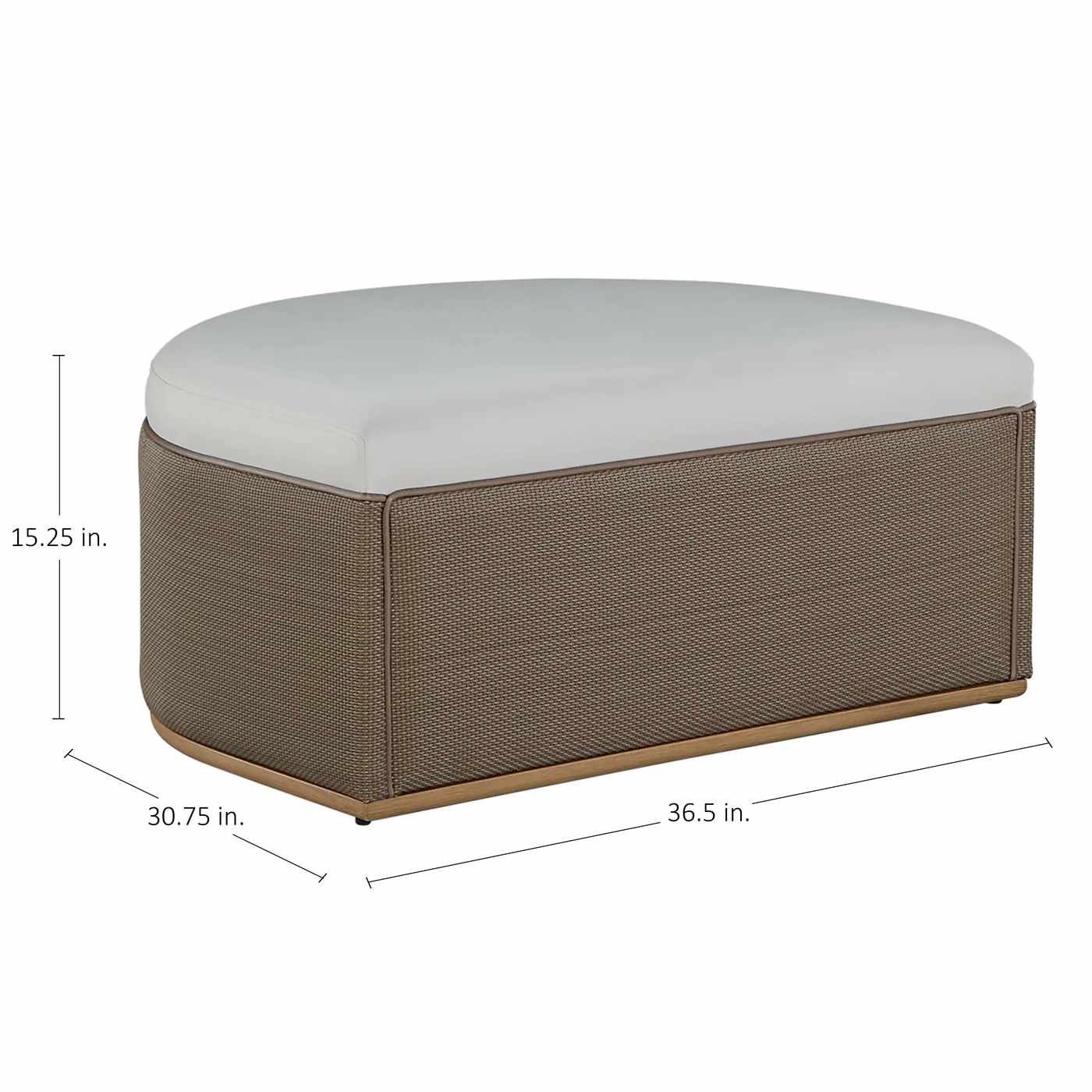 Tahoe Natural Weave Marine Grade Vinyl Ottoman
