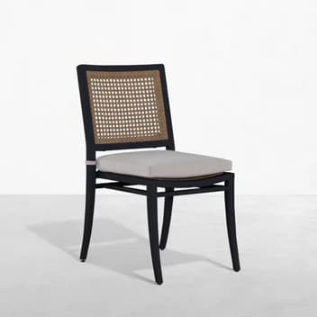 Bermuda Aluminum and Cane Stacking Side Chair