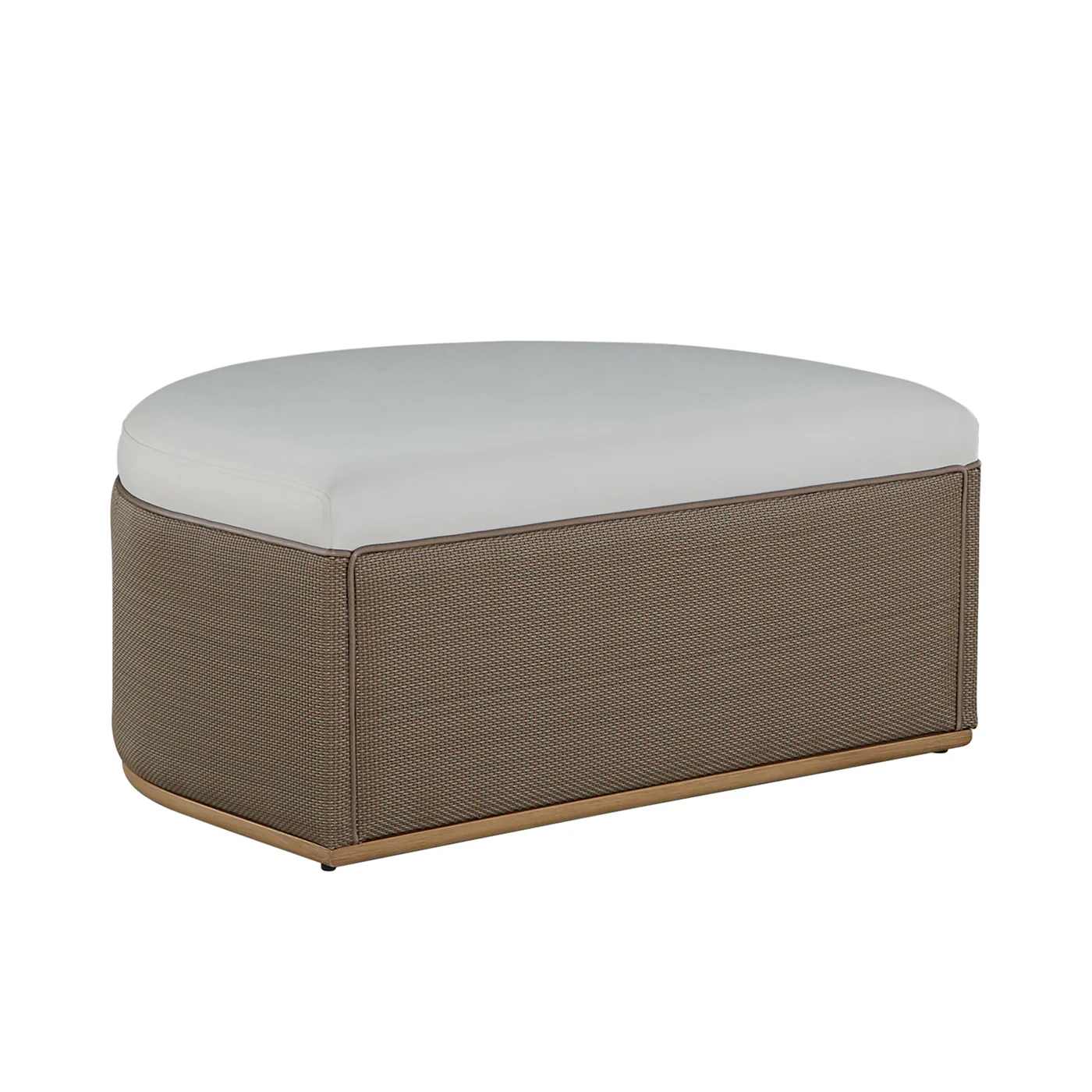 Tahoe Natural Weave Marine Grade Vinyl Ottoman