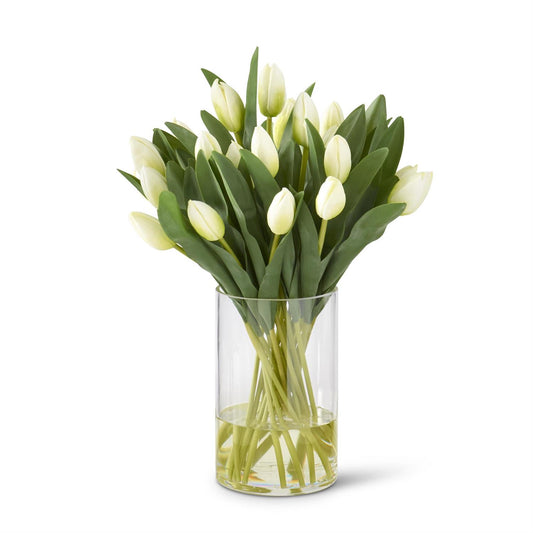 18" White Tulip Arrangement
