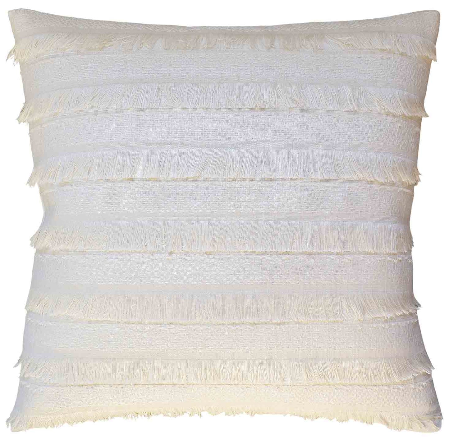 22 X 22 Ivory Fringe Pillow
