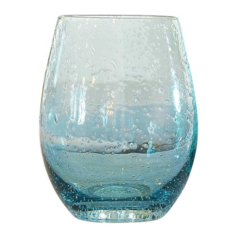 Blue Seeded Wine Glass
