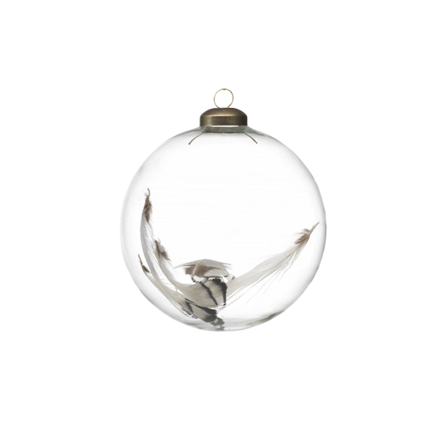 Feather Glass Ornament