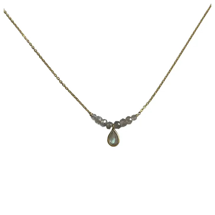 Labradorite Drop Bar Necklace