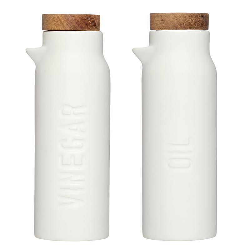 Matte White Oil & Vinegar Bottles