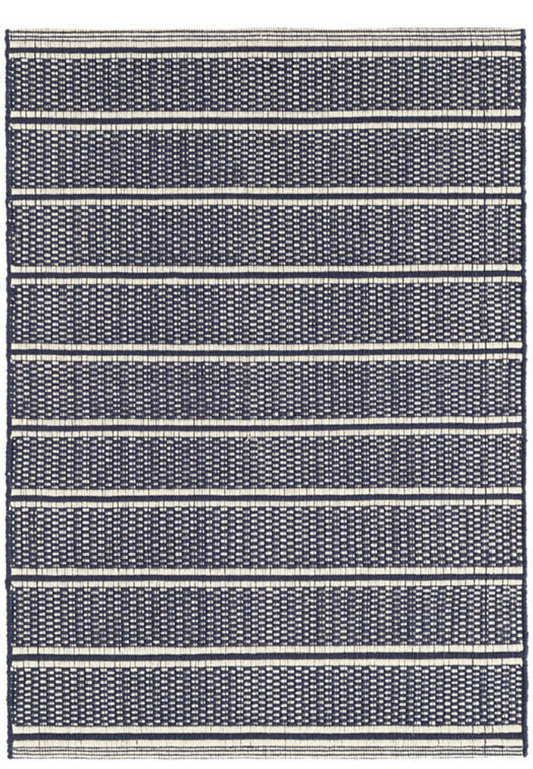 Archer Navy Woven Cotton Rug