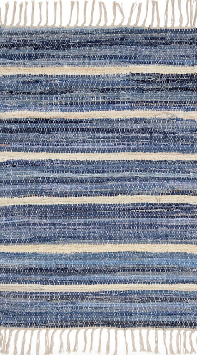 Denim Rag Stripe 2x3