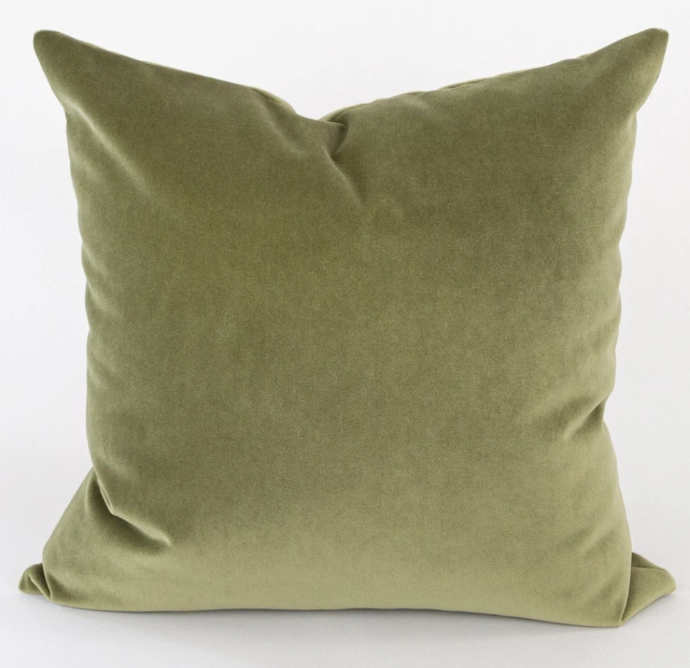 20x20 Green Velvet Pillow