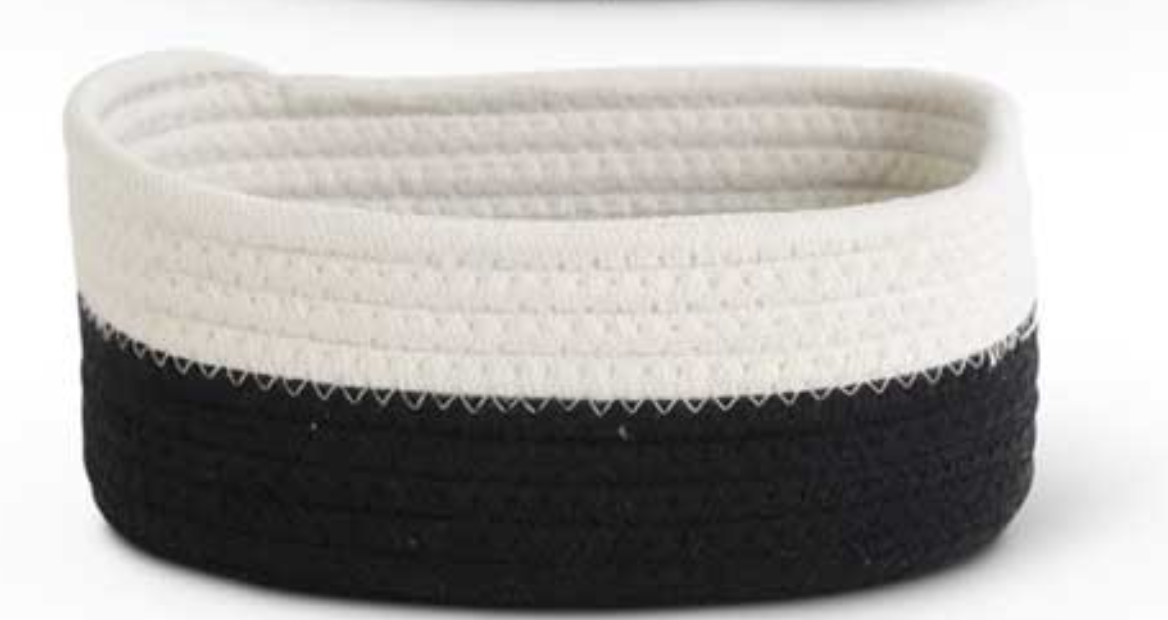 Black and White Rope Basket