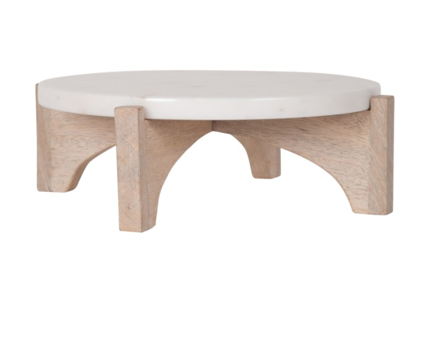 Marble & Wood Cake Stand