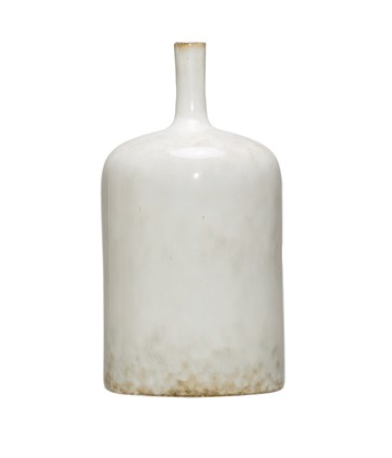 Medium White Reactive Stoneware Vase