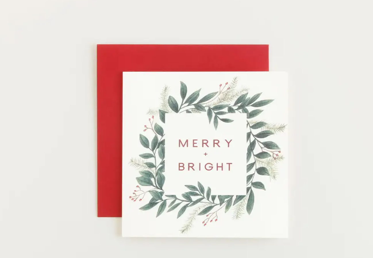 'Merry + Bright' Card