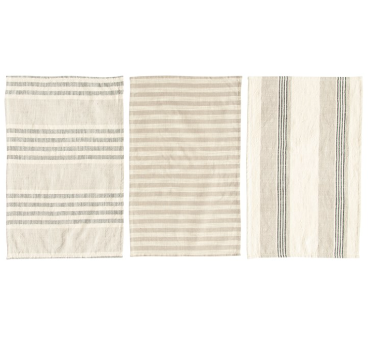 Cotton Striped Tea Towel Set