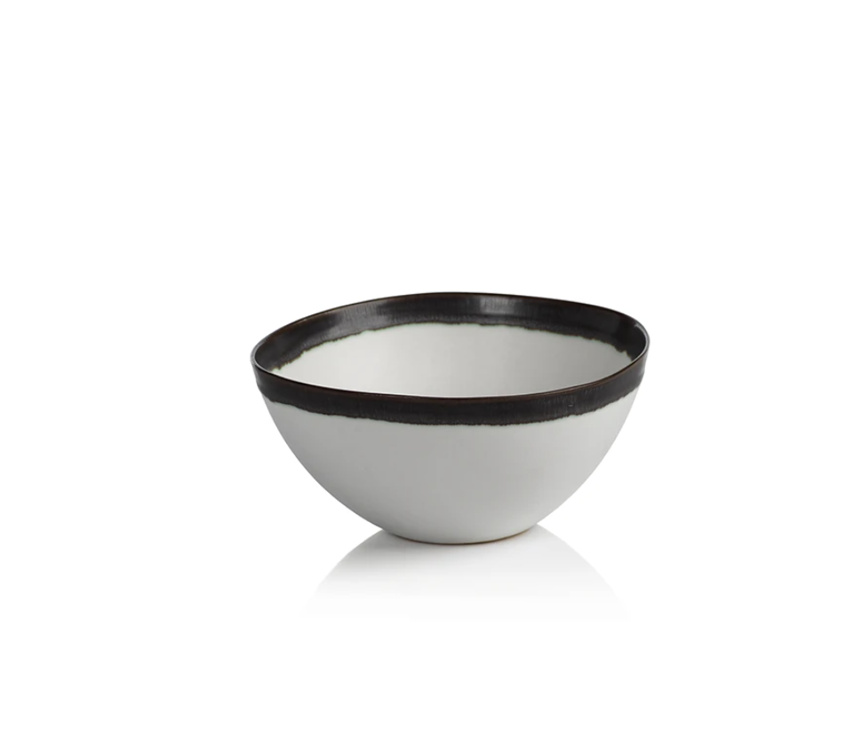 White Bowl with Black Rim
