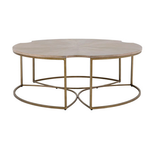 White & Brass Coffee Table