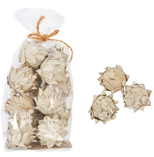 Handmade Dried Natural Palm Leaf Artichoke in Bag