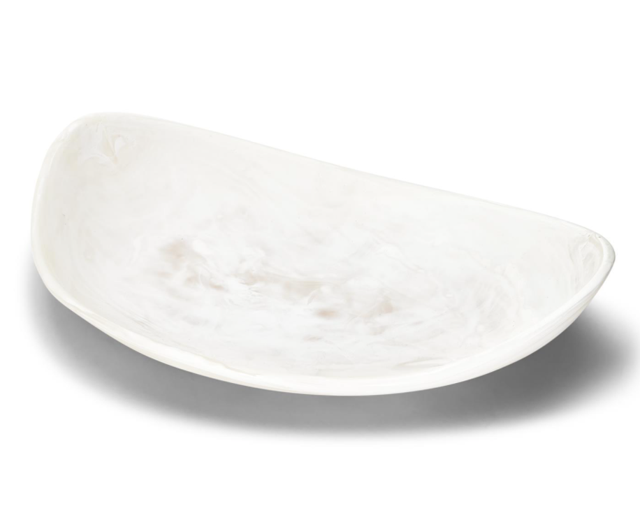 Marbleized White Cloud Platter