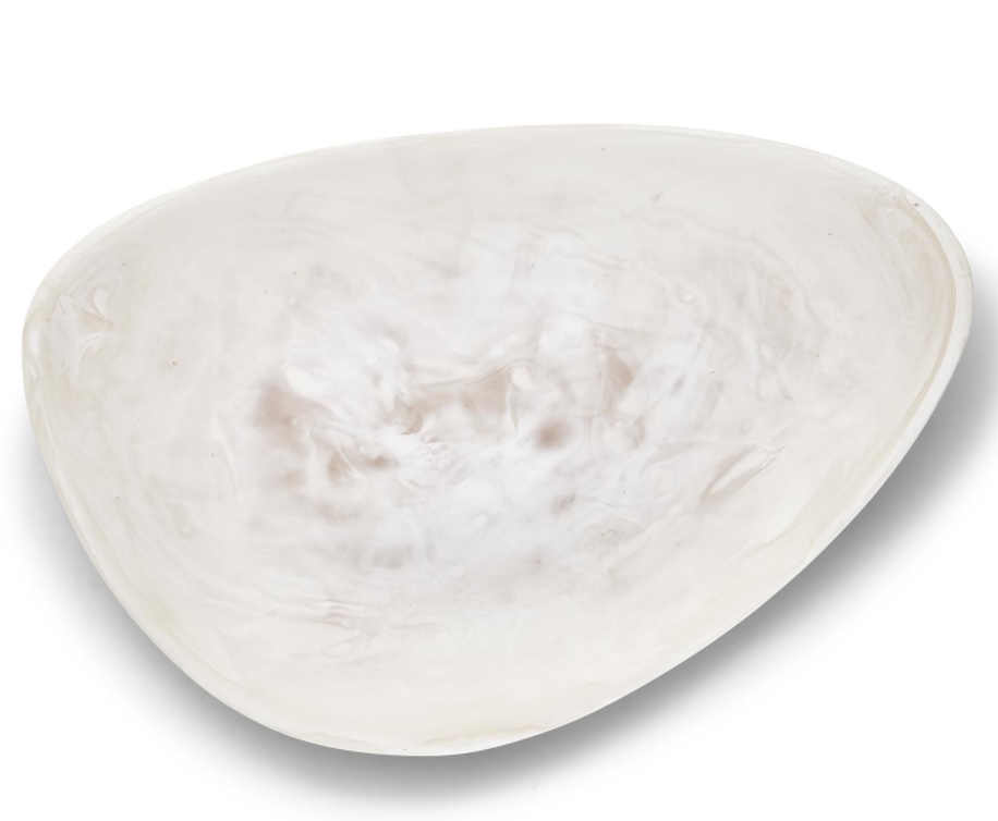 Marbleized White Cloud Platter