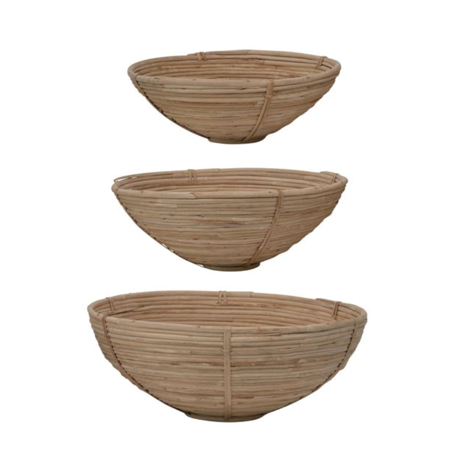 Hand-Woven Cane Bowls
