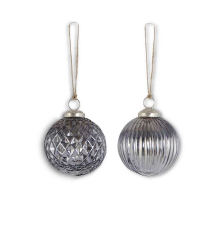 Grey Mercury Glass Ornament
