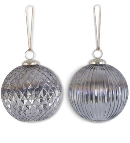 Grey Mercury Glass Ornament