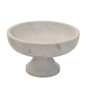 Round Marble Footed Bowl