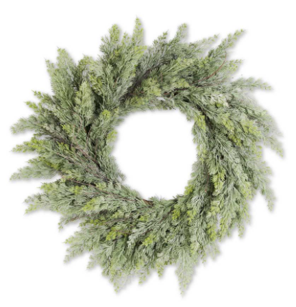 32" Powdered Cedar Wreath