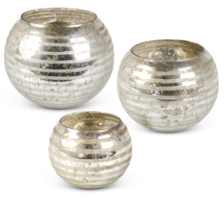 Mercury Glass Round Vase