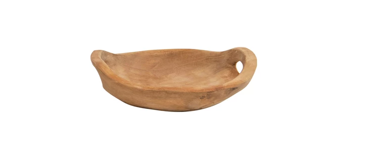 Teak Wood Bowl with Handles