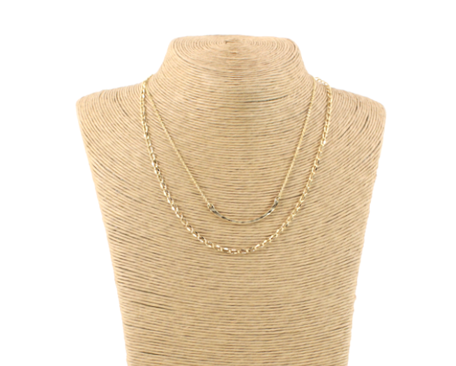 Brass Layered Chain Necklace