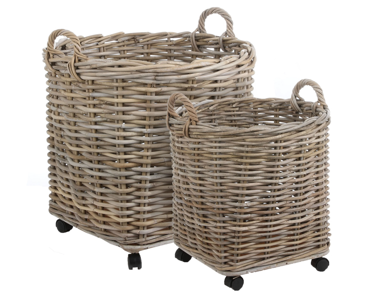 Rattan Basket on Wheels