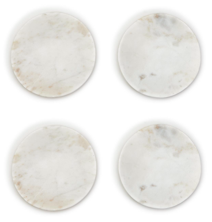 Marble Saucer Coaster Set